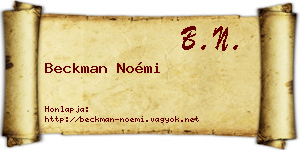 Beckman Noémi névjegykártya